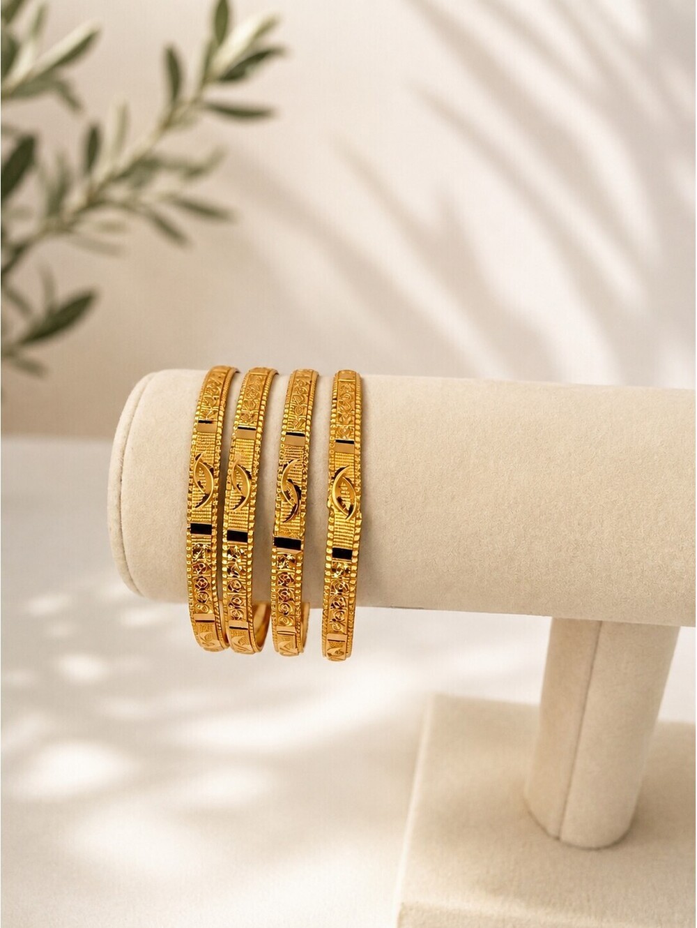 Gold Plated Bangles  7.75" Large 2.8